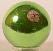 GREEN BLOWN GLASS BALL FORM GE