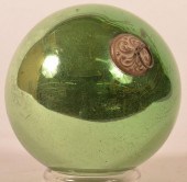 GREEN BLOWN GLASS BALL FORM GE