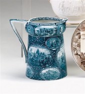     	Green-blue transferware c