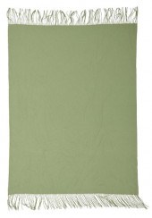 GREEN CASHMERE THROW BLANKET,
