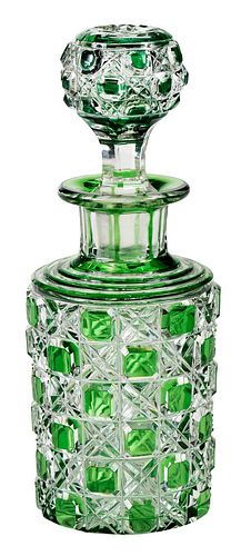 GREEN CUT TO CLEAR CUT GLASS
