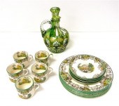 Green cut to clear decanter wi