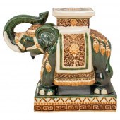 GREEN ELEPHANT FORM CERAMIC GA
