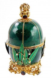 GREEN ENAMEL "LILY OF THE VALL