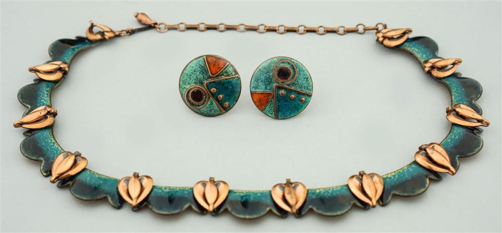 GREEN ENAMEL ON COPPER VINTAGE