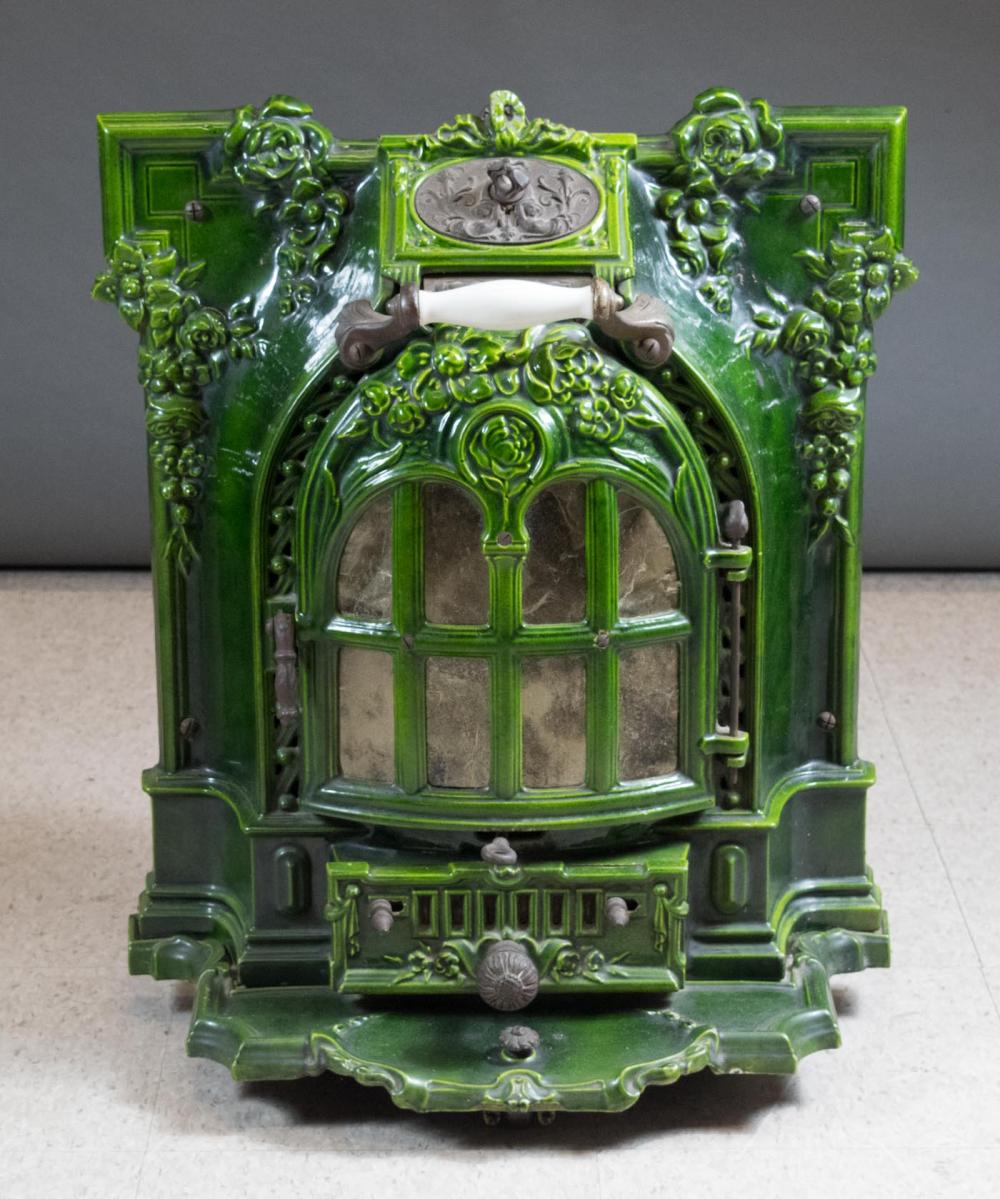 GREEN ENAMELED CAST IRON HEATING