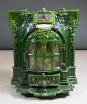GREEN ENAMELED CAST IRON HEATI