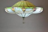 GREEN & FLORAL LEADED GLASS CH