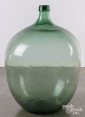 GREEN GLASS DEMIJOHN, 25&QUOT;