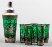 GREEN GLASS SILVER OVERLAY SHA