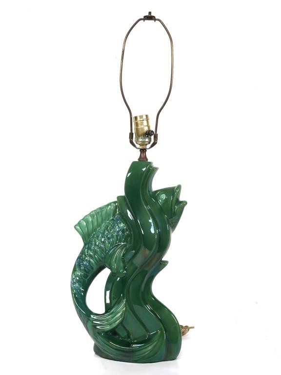 GREEN GLAZE CERAMIC FISH