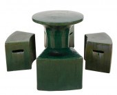 GREEN-GLAZED CERAMIC PATIO FUR