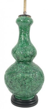 GREEN GLAZED CHINESE DOUBLE GO