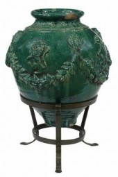 GREEN GLAZED EARTHENWARE PLANT