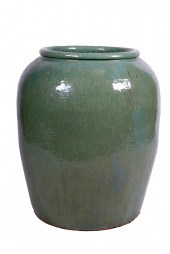 GREEN GLAZED GARDEN PLANTERCon