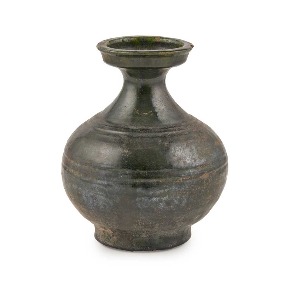 GREEN-GLAZED POTTERY VASE, HU HAN