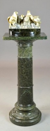 Green Granite Pedestal & Eagle