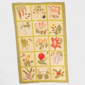 GREEN GROUND FLORAL NEEDLEPOIN