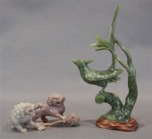 GREEN HARDSTONE FIGURE OF A PH