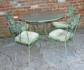 GREEN IRON PATIO SETA ca 1940
