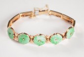 GREEN JADE AND EIGHTEEN KARAT