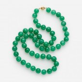 GREEN JADE BEAD NECKLACEA brig