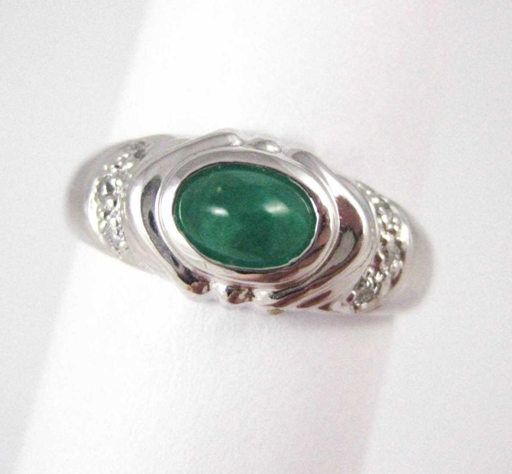 GREEN JADE, DIAMOND AND FOURTEEN
