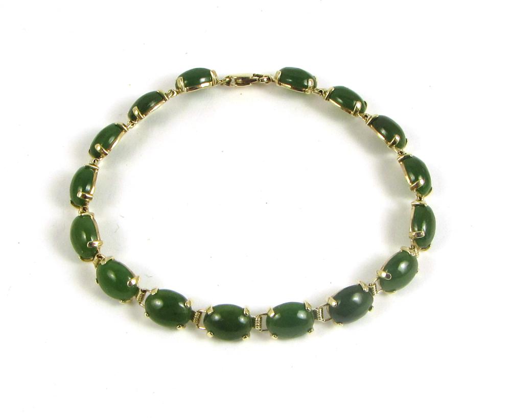 GREEN JADE TENNIS BRACELETGREEN