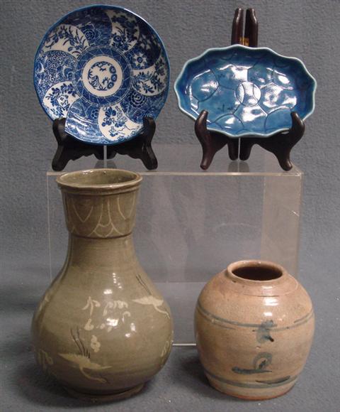 Green Japanese porcelain vase