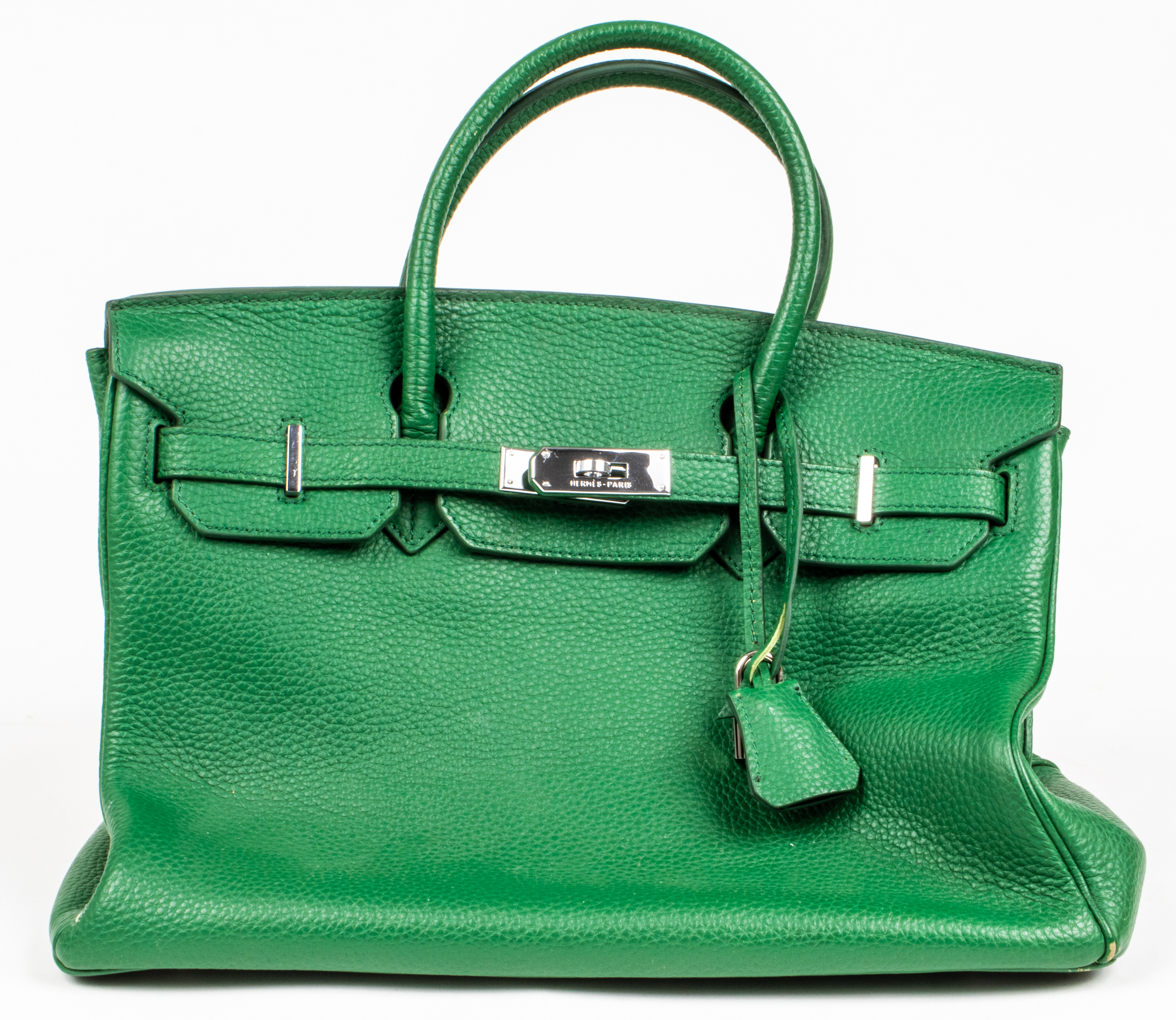 GREEN LEATHER 35CM HANDBAG Green