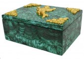 GREEN MALACHITE & GILT METAL C