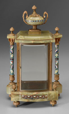 Green marble clock case,