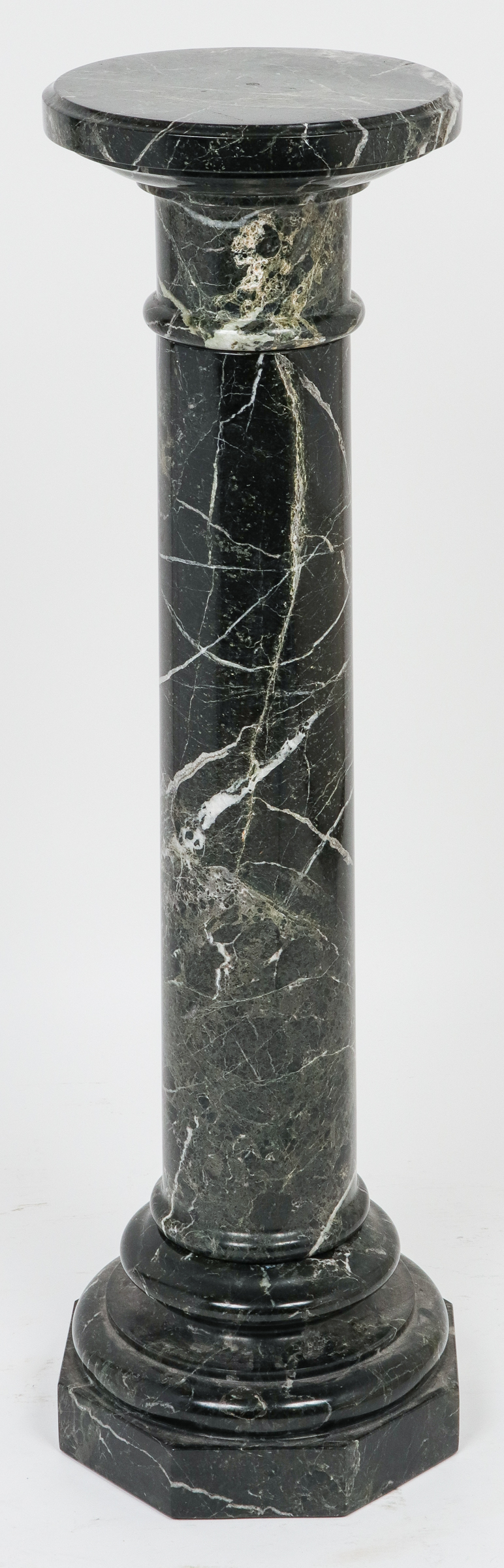 GREEN MARBLE COLUMNAR PEDESTAL