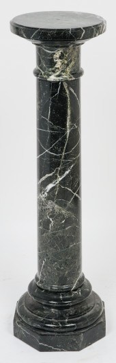GREEN MARBLE COLUMNAR PEDESTAL