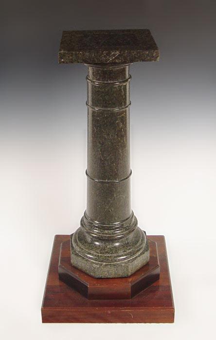 GREEN MARBLE PEDESTAL: 3 part