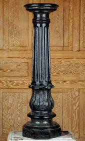 GREEN MARBLE PEDESTAL FLUTED C