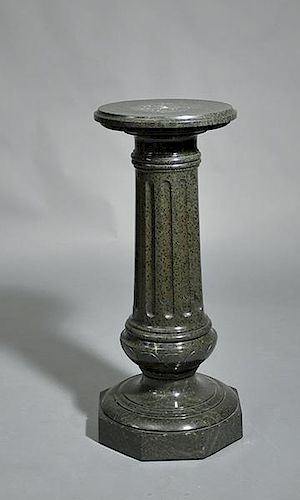 GREEN MARBLE PEDESTALThree part