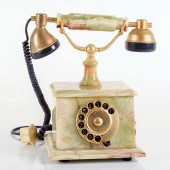 GREEN MARBLE ROTARY PHONEVinta