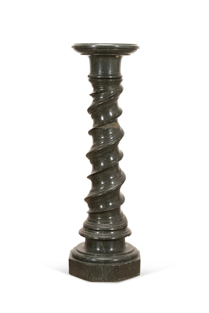 GREEN MARBLE SOLOMONIC COLUMN