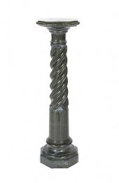 GREEN MARBLE SPIRAL PEDESTALGR