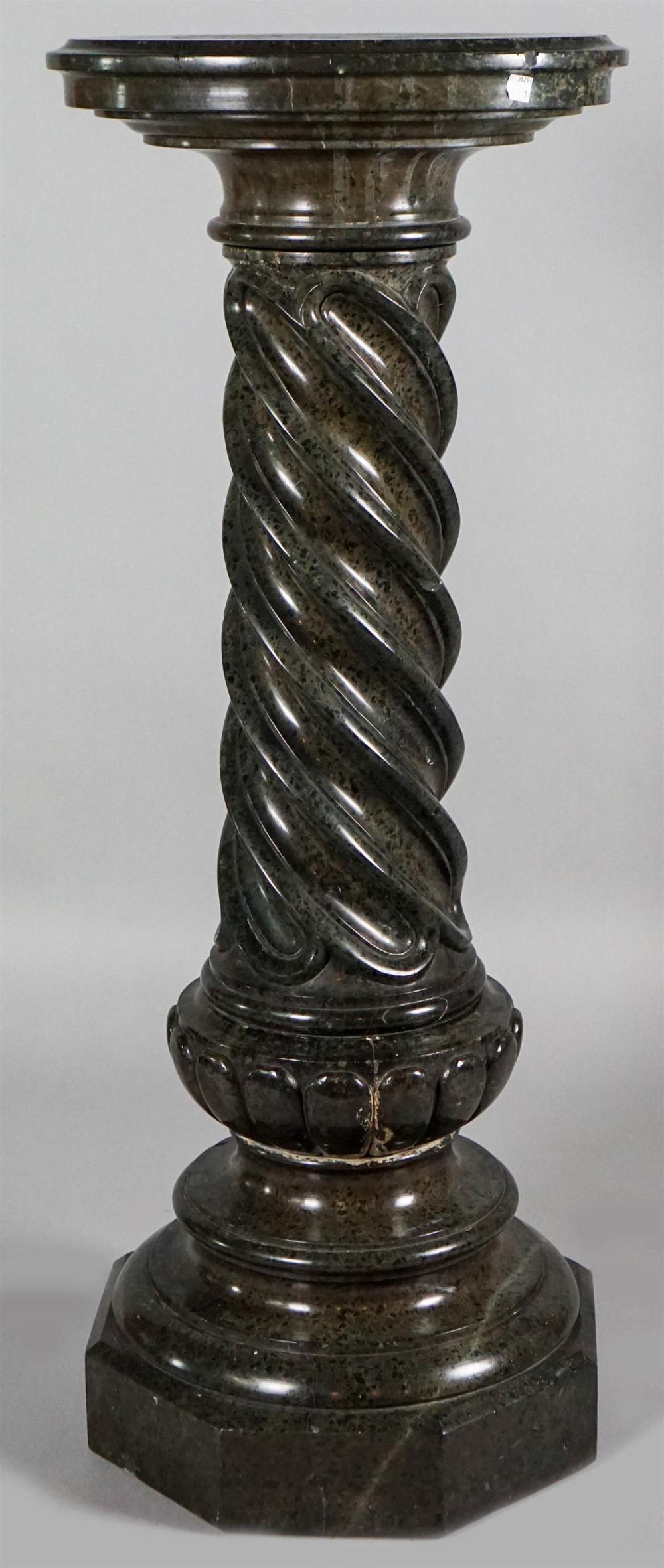 GREEN MARBLE STAND WITH TWISTED