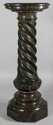 GREEN MARBLE STAND WITH TWISTE