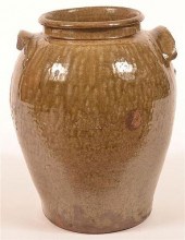GREEN MOTTLE GLAZED LARGE STOR
