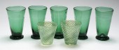 GREEN MURANO GLASS ASSORTMENT,