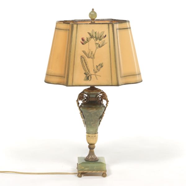 GREEN ONYX TABLE LAMP 24"H