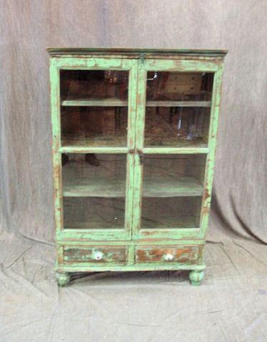 Green Painted 2 Door & 2 Drawer