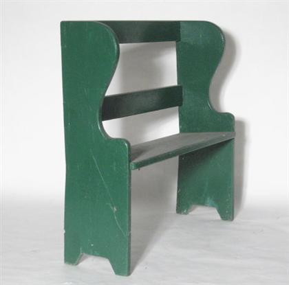 Green painted bucket bench   