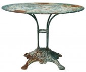 GREEN PAINTED CAST IRON PATIO
