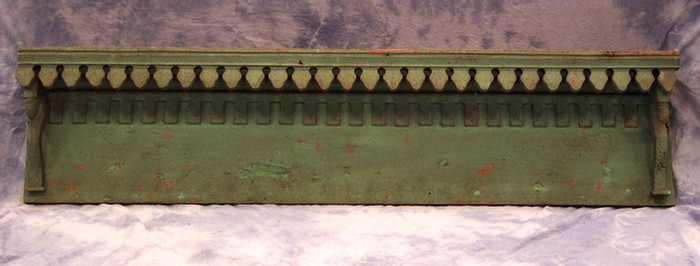 Green painted folk art mantle
