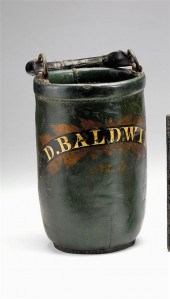     	Green-painted leather fir